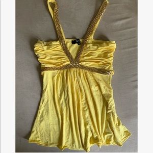 SKY Yellow Top With Gold Embellishment